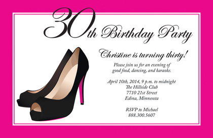 Formal Black Stiletto Heels Birthday Invitations