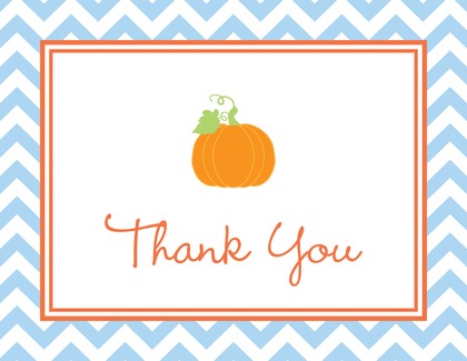 Little Pumpkin Burlap Thank You Note