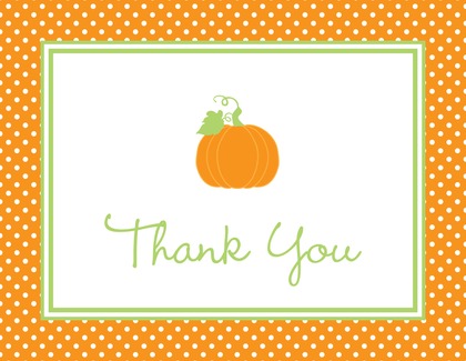 Little Pumpkin Burlap Thank You Note