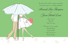 Dancing Modern Beach Couple Green Invitations