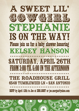 Red Bandana Cowboy Invitations