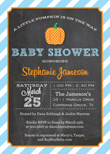 Little Pumpkin Gray Chevron Invitations