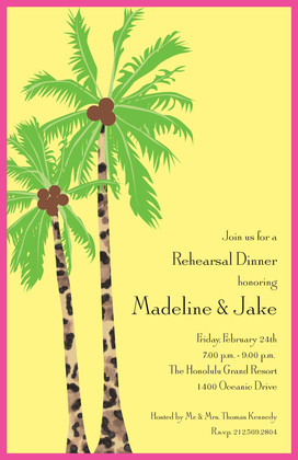 Bright Windy Palms Tropical Tree Party Invitations