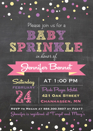 Baby Sprinkle Boy Chalkboard Invitations