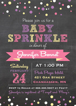 Baby Sprinkle Girl Chalkboard Invitations
