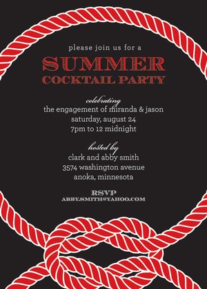 Pink Knot on Navy Invitations