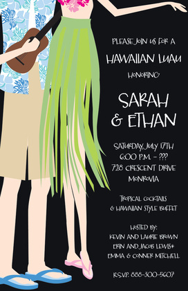 Singing Hawaiian Luau Couple Invitation