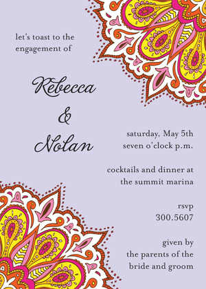Hot Pink-Red Peacock Invitations