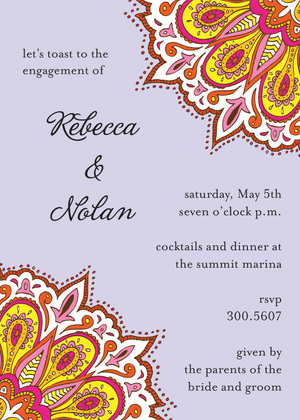 Vibrant Peacock Wood Invitations