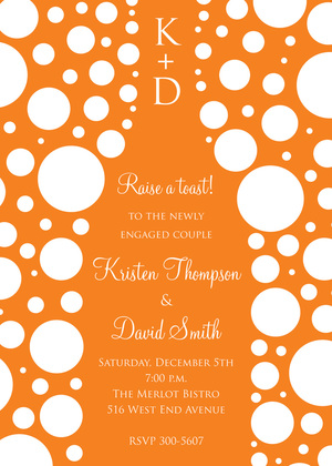 Bubbles Pink Champagne White Polka Dot Invitations