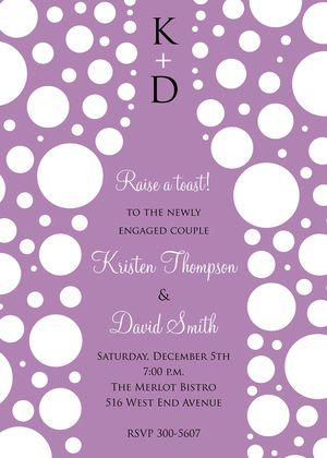 Bubbles Red Champagne White Polka Dot Invitations