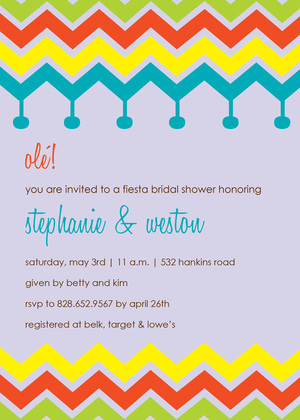 Colorful Chevron Fiesta Invitations