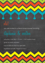 Colorful Chevron Fiesta Chalkboard Invitations