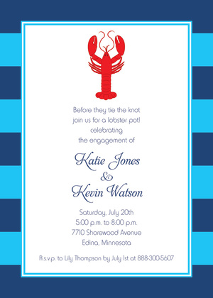 Wooden Red Lobster Invitations