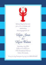 Blue Stripes Lobster Dinner Invitations