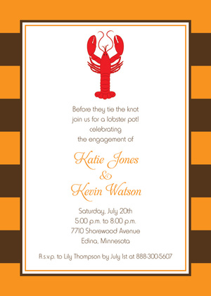 Wooden Birch Red Lobster Invitations