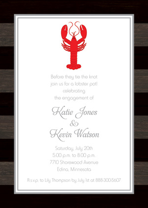 Traditional Red Lobster Symbol Rehearsal Invitations