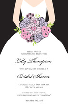 Stitched Bride Polka Dots Black Bridal Invitations