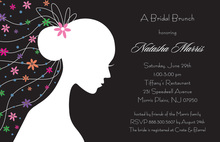 Romantique Bride Black Shower Invitations