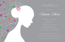 Romantique Bride Grey Shower Invitations