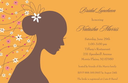 Romantique Bride Grey Shower Invitations