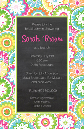 Framed Haute Flower Pink Invitations