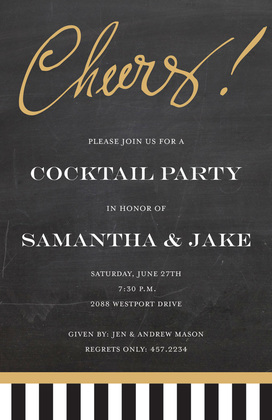 Just Say Cheers! Hot Pink Invitations