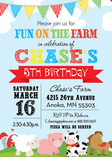 Fun Farm Blue Sky Invitations