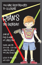 Lazer Tag Dueling Beams Birthday Party Invitations