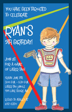 Lazer Tag Dueling Beams Birthday Party Invitations