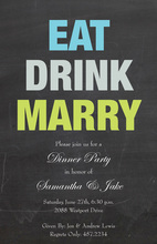 Chalkboard Eat Drink Marry Party Invitations