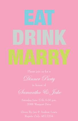 Announcing Eat Drink Marry Invitations