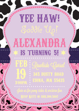 Saddle Up Cowgirl Birthday Party Invitations