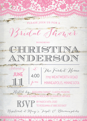 White Lace Over Chalkboard Party Invitations