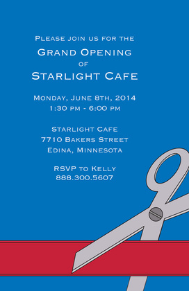 Cutting Ribbon Grand Business Opening Black Invites