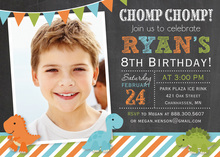 Banners Dinosaur Chalkboard Photo Invitations