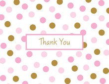 Pink Gold Dots Folded Thank You Cards