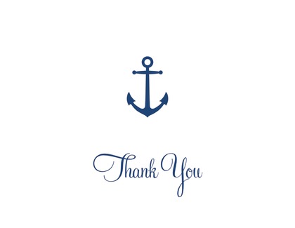 Simple Gold Anchor Nautical Thank You Cards