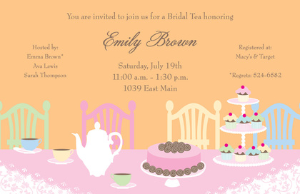 Midnight Displaying Tea Table Party Invitations