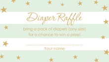 Mint Stripes Gold Stars Raffle Cards