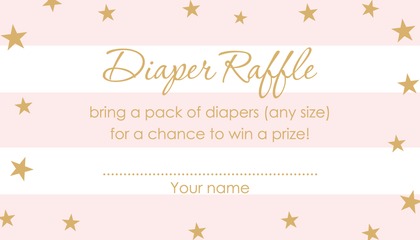 Blue Stripes Gold Stars Raffle Cards