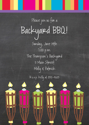 Tiki Torch Night Invitation