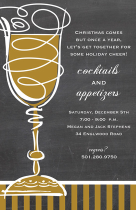 Champagne Cheers Anniversary Cocktail Invitations