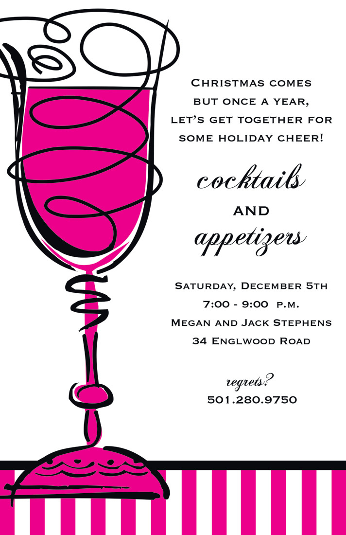 Hot Pink Cheers Cocktail Invitations