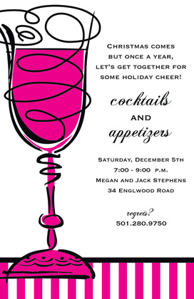 Festive Cheers Abstract Cocktail Invitations