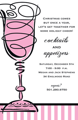 Champagne Cheers Anniversary Cocktail Invitations