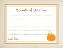 Little Pumpkin Rustic Border Advice Cards