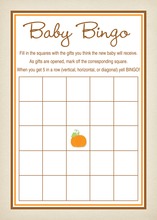 Little Pumpkin Rustic Border Baby Bingo