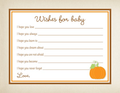 Little Pumpkin Rustic Border Advice Cards