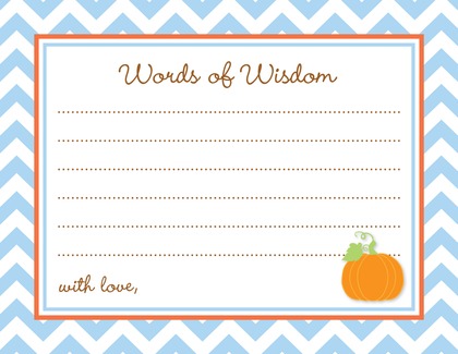 Little Pumpkin Blue Chevron Note